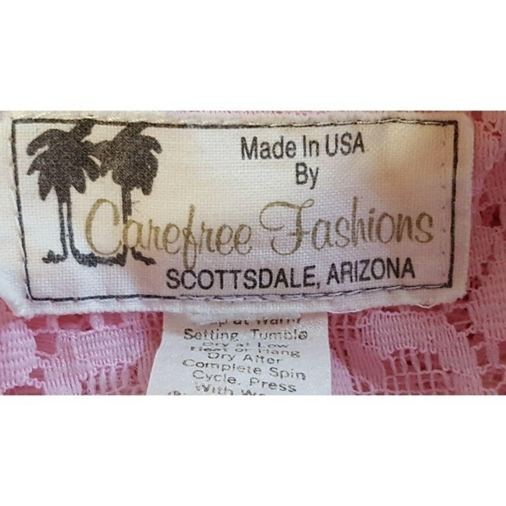Vintage Pink Lace Blouse Womens XL Button Front Long Sleeve Made USA Romantic To - Picture 4 of 11